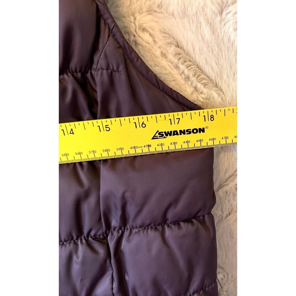 Coldwater Creek Puffer Vest Women Large XS 4-6 Dark Purple Quilted Full Zip - Picture 10 of 10